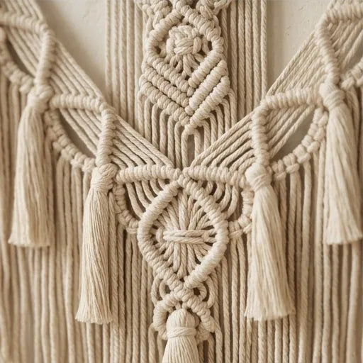 Macrame Woven Wall Hanging Boho Home Chic Bohemian Geometric Art Decor Beautiful Apartment Dorm Room Decoration Tapestry