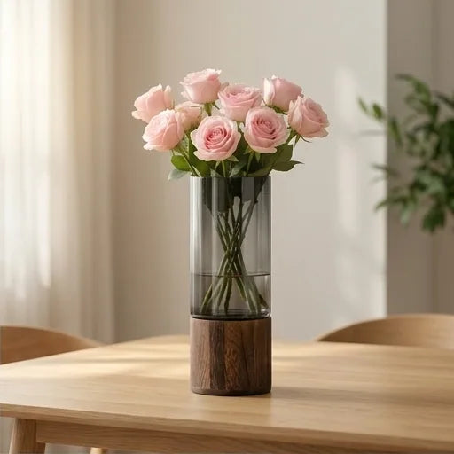 Light Luxury Simple Retro Vase Decoration Creative Primary Color Glass Water Nourishing Vase Living Room Table Decoration