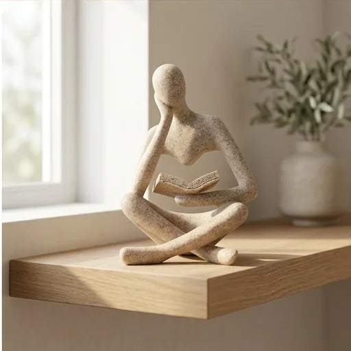 Bookshelf Decor Home Decor - Person Who is Thinking Abstract Thinker Sculpture Figurine Statue Resin Modern Reading Decoration