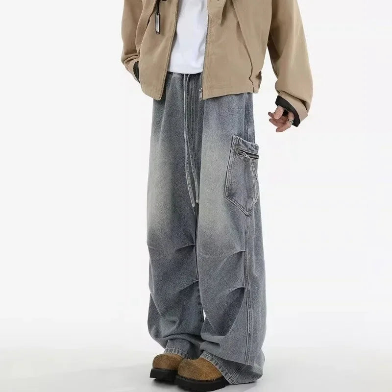 Mens/Womans Grey Denim Cargo Jeans
