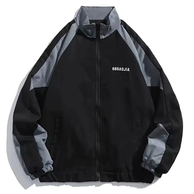 Hip Hop Varsity Jacket Men/women High Street Patchwork Color Black Windbreaker Coats Women Thin Fashion Jackets