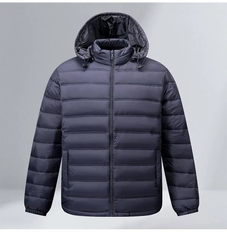 Puffer Jacket Men Hooded Warm Winter Jacket Thick Business Parkas Outerwear Coat Fashion Casual Lightweight