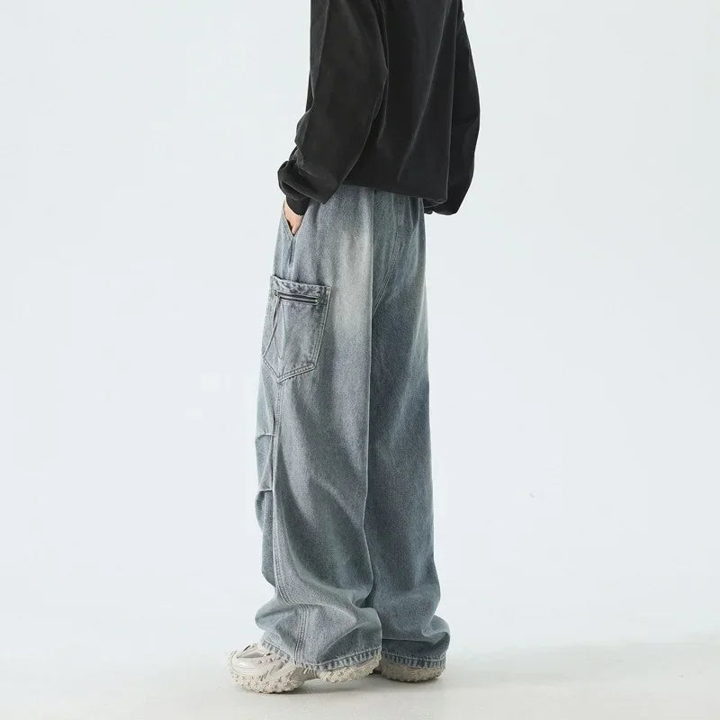 Mens/Womans Grey Denim Cargo Jeans