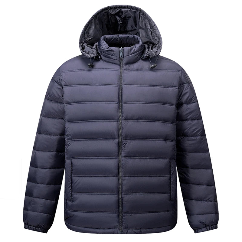 Puffer Jacket Men Hooded Warm Winter Jacket Thick Business Parkas Outerwear Coat Fashion Casual Lightweight