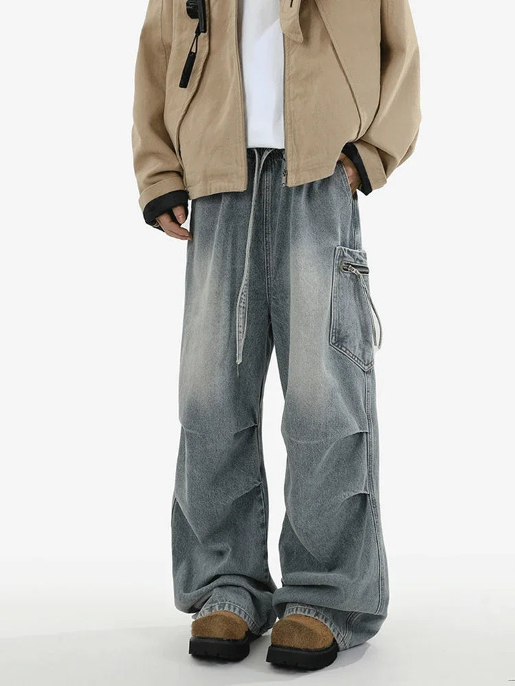 Mens/Womans Grey Denim Cargo Jeans