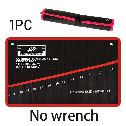14-Pocket Tool Organizer Roll. Durable Wrench Storage Bag with Portable Handle. Perfect for Garage & Workshop Organization.