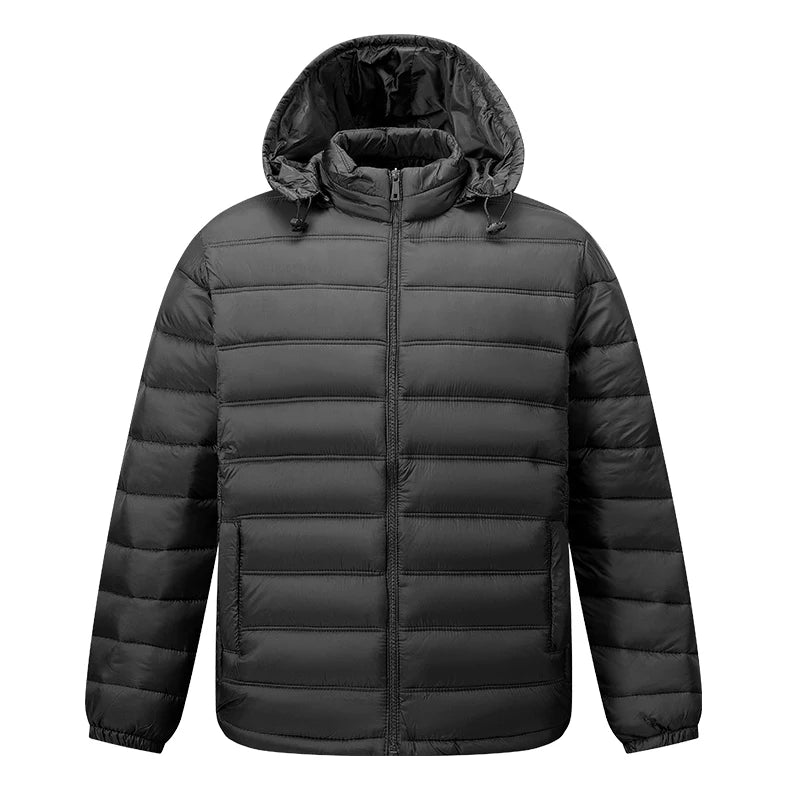 Puffer Jacket Men Hooded Warm Winter Jacket Thick Business Parkas Outerwear Coat Fashion Casual Lightweight