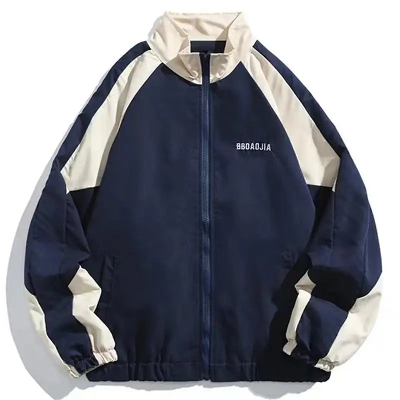 Hip Hop Varsity Jacket Men/women High Street Patchwork Color Black Windbreaker Coats Women Thin Fashion Jackets