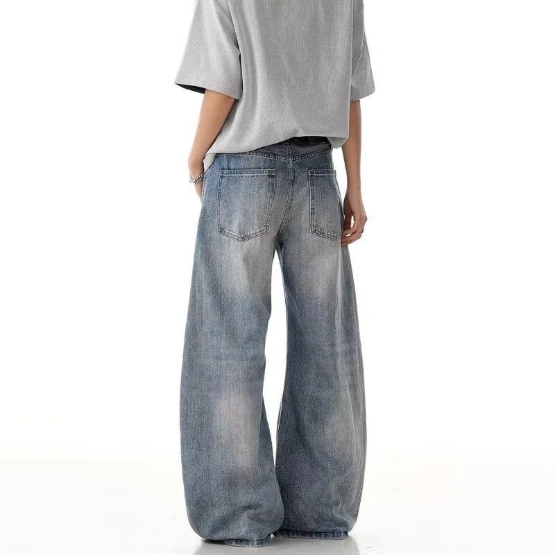 Mens High Street Ripped Baggy Jeans Vintage