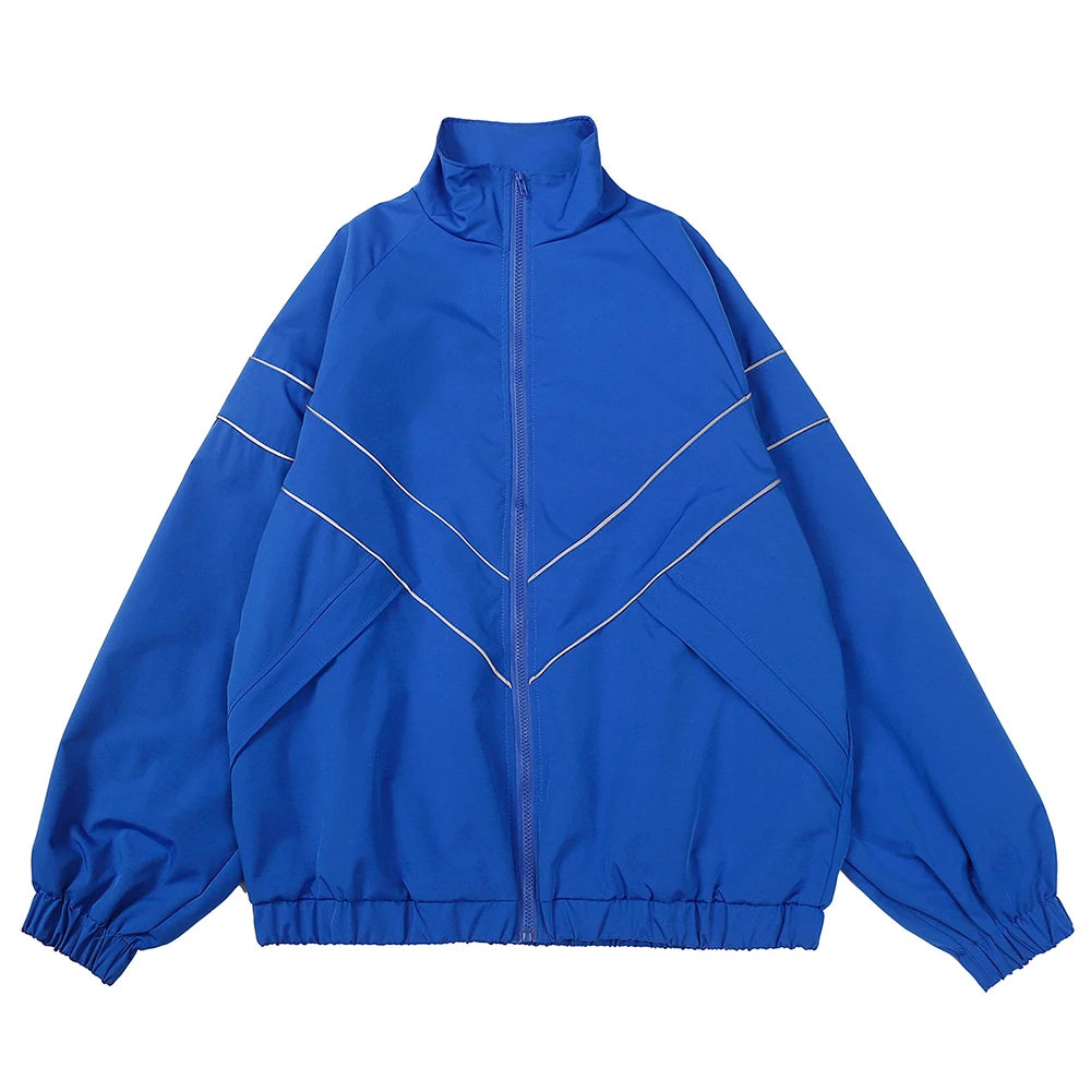 Hip Hop Varsity Jacket Men/women High Street Patchwork Color Black Windbreaker Coats Women Thin Fashion Jackets