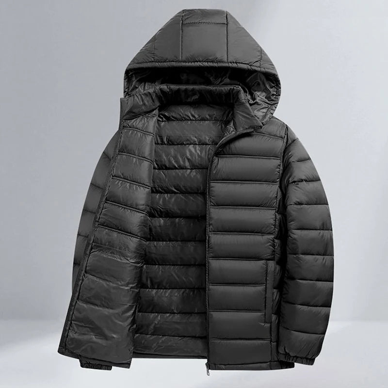 Puffer Jacket Men Hooded Warm Winter Jacket Thick Business Parkas Outerwear Coat Fashion Casual Lightweight