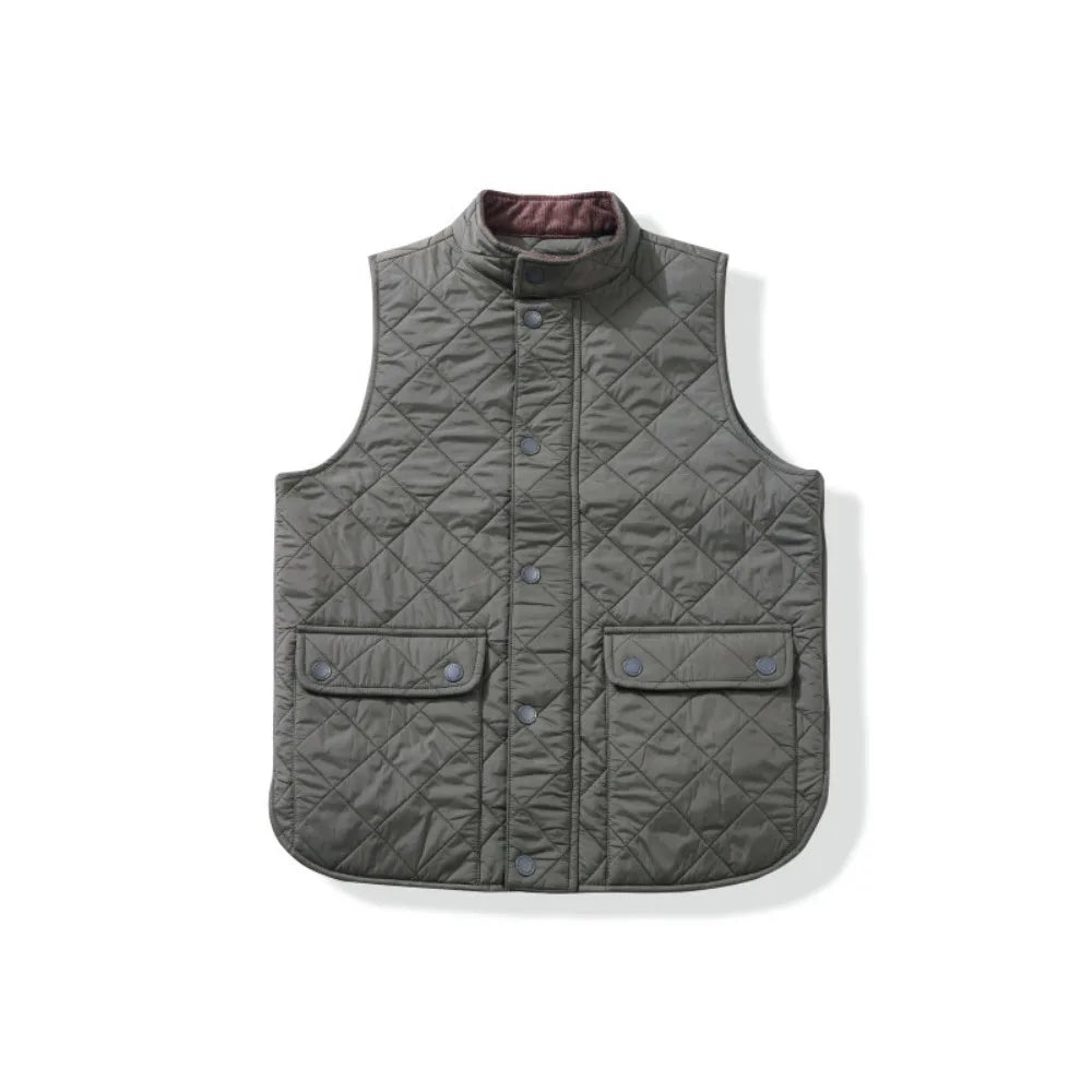corduroy thick plus cotton quilted vest for men