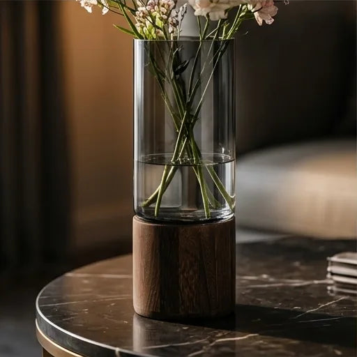 Light Luxury Simple Retro Vase Decoration Creative Primary Color Glass Water Nourishing Vase Living Room Table Decoration