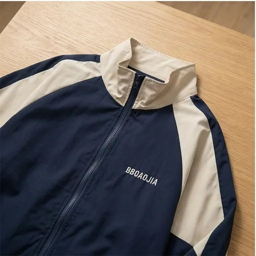 Hip Hop Varsity Jacket Men/women High Street Patchwork Color Black Windbreaker Coats Women Thin Fashion Jackets